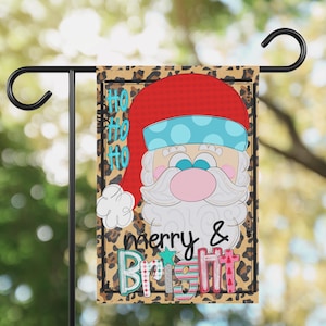 Christmas Garden Flag Custom Christmas Outdoor Decoration Preppy Christmas Decor Cute Christmas Flag for Front Porch Santa Flag Merry Xmas