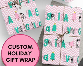 Custom Christmas Wrapping Paper for Christmas Gift Wrap with Name Custom Wrapping Paper for Daughter Personalized Christmas Gift Wrap Girl