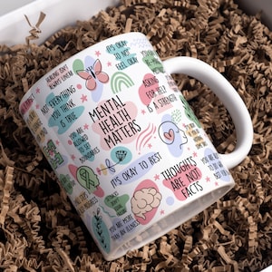Positive affirmation mug Mental health cup Inspirational drinkware Uplifting mug Encouraging coffee cup Motivational gift Positivity tea mug