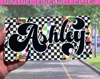 Personalized Kids Bike License Plate Custom Bicycle Name Tag Cute Birthday Gift Idea for Girl Name Plate for Scooter Trike or Bike Gift Xmas