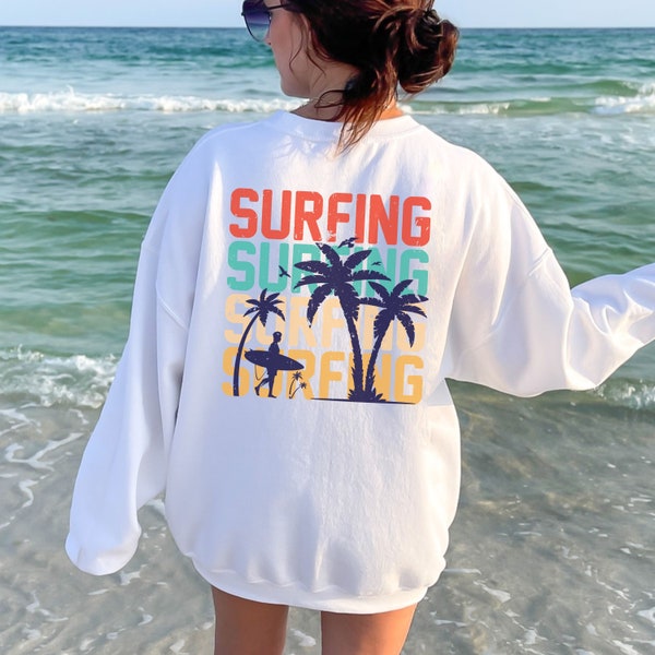 Surfing sweatshirt Surf pullover Coastal lifestyle shirt Beach lover sweatshirt Surf graphic Coastal sweatshirt Surf Ocean vibes pullover