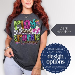 Maglietta per mamma di softball, maglietta per mamma di baseball, maglietta per il giorno della partita con spirito di squadra, mamma della squadra di softball, maglietta per mamma di baseball, maglietta per nonna allenatrice del giorno della partita DARK HEATHER