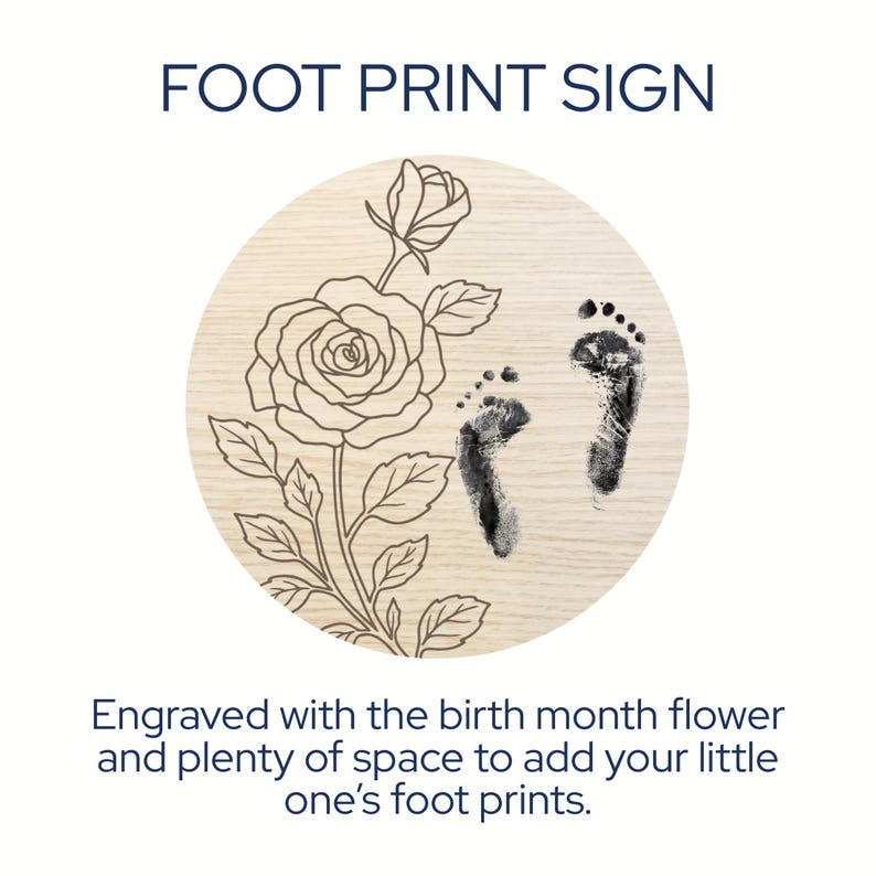 Custom Baby Name Sign Birth Flower Baby Sign Hello World Baby Milestone ...