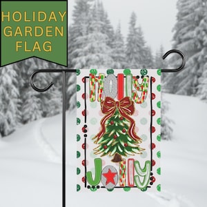 Christmas Decor Garden Flag Coquette Christmas Outdoor Decoration Preppy Christmas Decor Cute Christmas Flag for Front Porch Coquette Tree