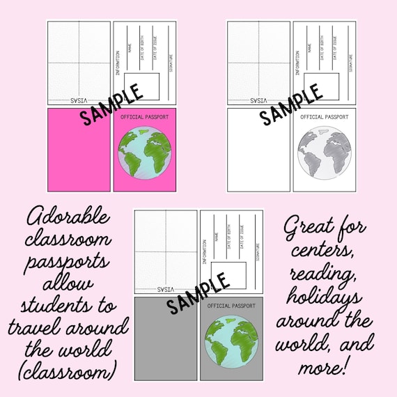 Classroom Passports Downloadable File Print at Home Blank Passport