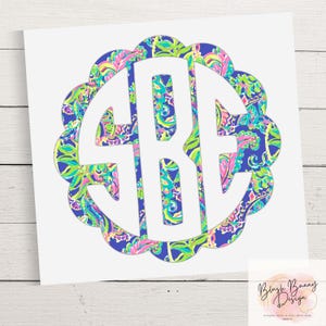 Custom Monogram Vinyl Decal Personalized Name Sticker for Laptop Tumbler Car Window Water Bottle Custom Initial Vinyl Label Gift Tag