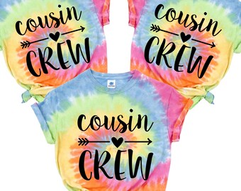 Cousin Crew shirt retro cousin shirt tie dye shirt for cousin shirt for kid toddler cousin shirt cousin shirt for family adult teen baby tee