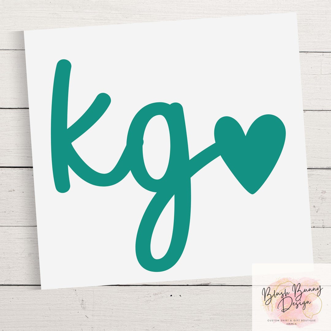 Custom Vinyl Decals Initial Heart Decal for Car Monogram Car Decal ...