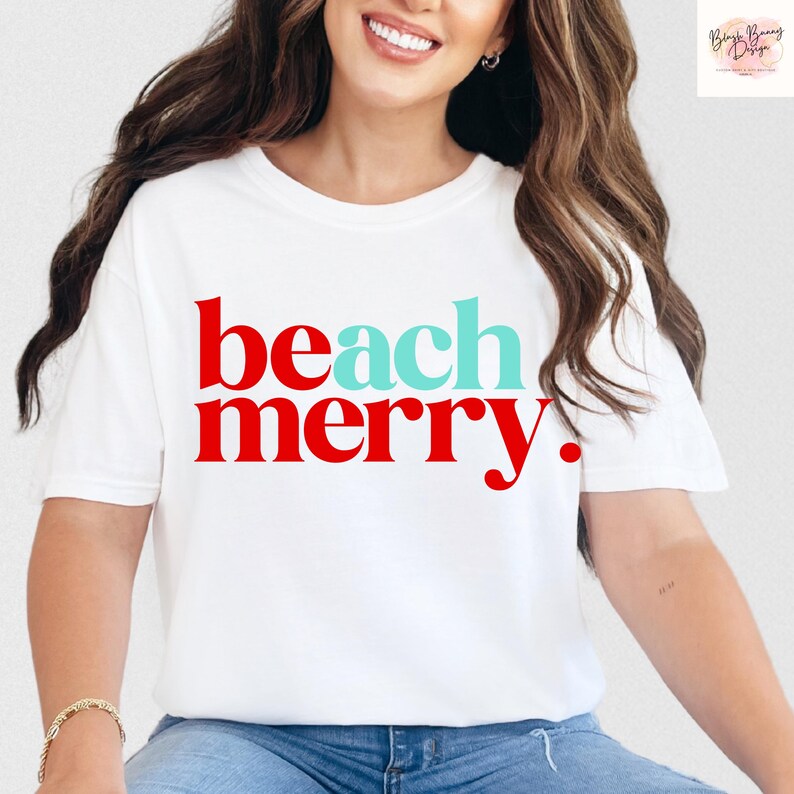 Beach Christmas Sweatshirt Holiday Apparel Tropical Vacation Clothing Coastal Beach Shirt Cotton Crewneck Comfort Teal Red Design Family Celebration Wear Warm Weather Christmas Gift Idea Beach Theme Celebration Winter Getaway Essential