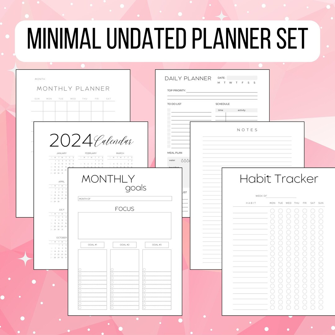 Minimal Planner Pages Instant Download Digital Download Planner Letter ...