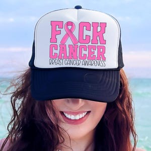 Breast Cancer Awareness Trucker Hat for Cancer Walk Survivor Support Hat Cancer Awareness Gift Trucker Cap for Fundraiser for Breast Cancer