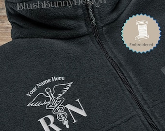 Personalized nurse jacket gift Nurse Fleece Jacket Nurse Jacket Personalized RN Jacket Nurse Custom graduation gift nurse Custom Nurse Gift
