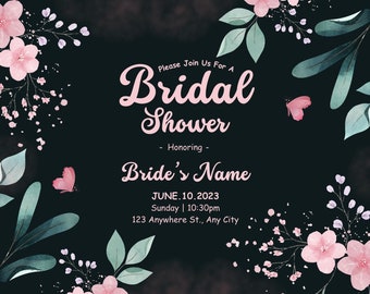 Custom Bridal Shower Invitation Downloadable File Ready to Print Personalized Invitation for Wedding Shower Bridal Invite Download