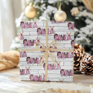 Personalized Wrapping Paper Christmas Cute Gift Wrap with Name Custom Wrapping Paper for Kids Custom Christmas Wrapping Paper Holiday Gift