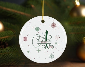 Letter Name Ornament- Personalized Family Christmas Ornament, 2023 Family Ornament, Monogram Alphabet Ornament, Custom Monogram Ornament