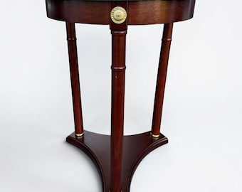 Vintage Regency Marble Pedestal Side Table – Bombay Company Wood Accent Stand