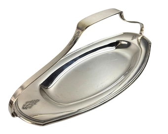 Art Deco Silverplate Bread Tray – Handled Oval by Community – Bird of Paradise Pattern 1921