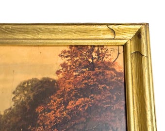 Antique Newcomb Macklin Frame Arts & Crafts Gold Gilt Picture Frame 29 x 42