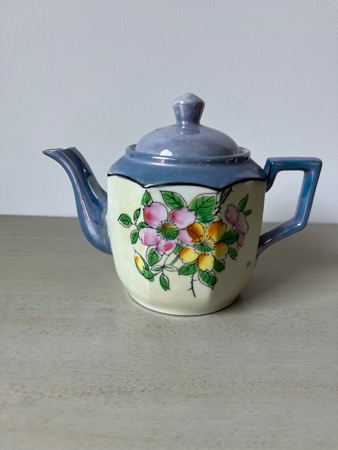 Vintage Japanese Lusterware Teapot Etsy