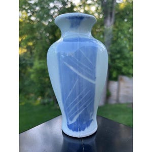 Blue and white vintage bud vase