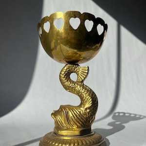 Lovely vintage brass pedestal bowl trinket dish