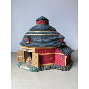 Vintage Red Round Barn - part of Christmas Village Accessories by Lang and Wise