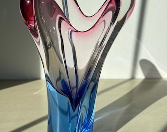 Amazing vintage Czech glass Josef Hospodka Chribska vase