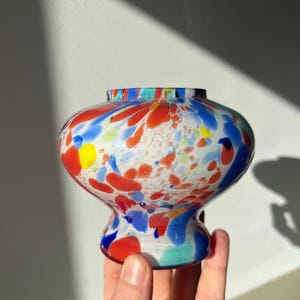 Vintage Czech art glass vase