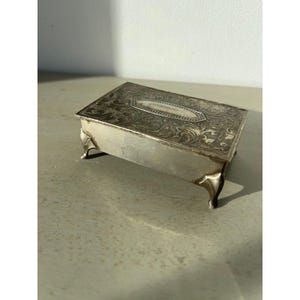 Vintage mini silver plated trinket box
