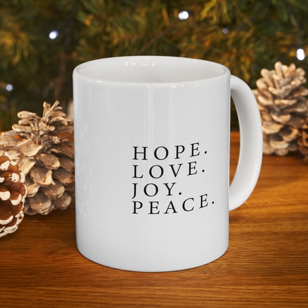 Coffee Mug for ADVENT | Christmas Gift, Seasonal, Holiday, Simple, Black and White