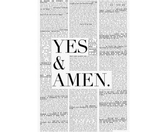 Poster with God's Word and Promises | Yes & Amen | Christian Home Decor