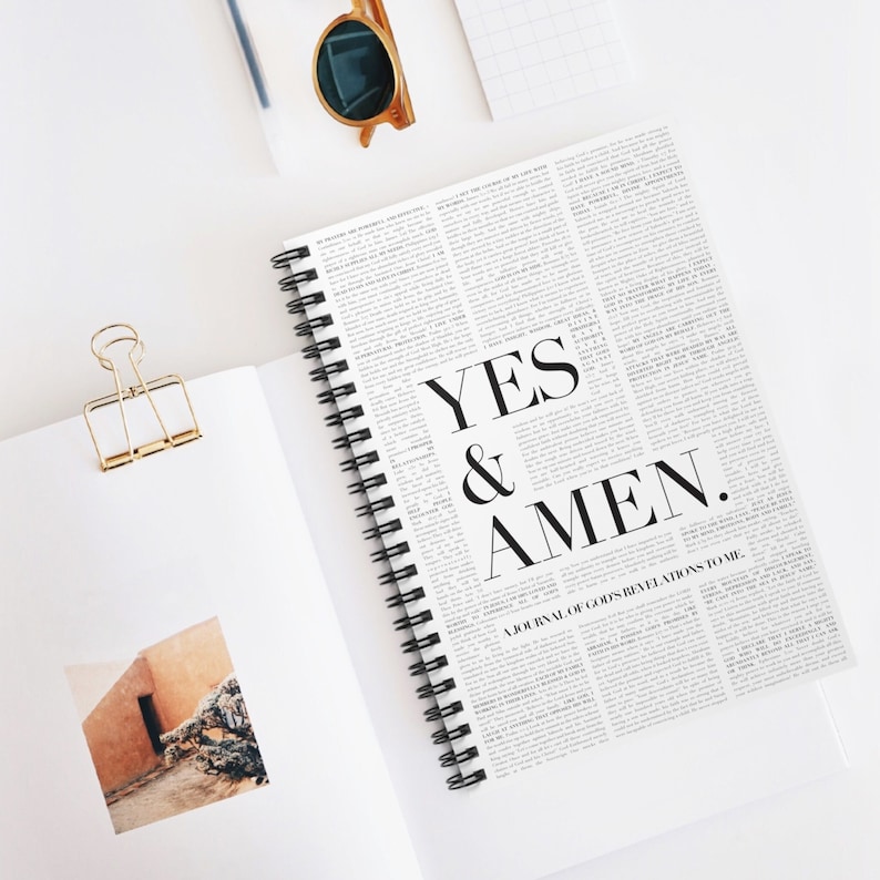 Spiral notebooks | Christian notebook | Bible journal | Yes & Amen | Prayer journal image 1