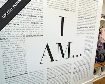 Names of God Scripture Wall Decal (DIGITAL DOWNLOAD for print): Christian Wall Art
