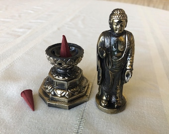 Vintage Buddha Räucherstäbchenhalter, Räucherkegelhalter, Räucherstäbchenhalter, Räucherkegelhalter, Räucherstäbchenhalter, Boho Decor Regal, Meditation, Japan