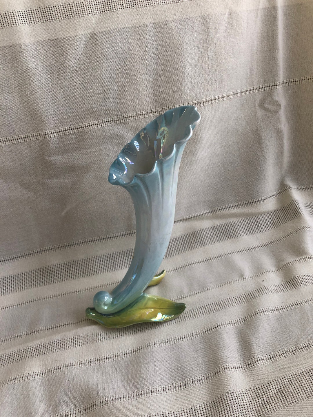 Fluted Vintage NORCREST Ceramic Vase, Mid Century Modern Decor