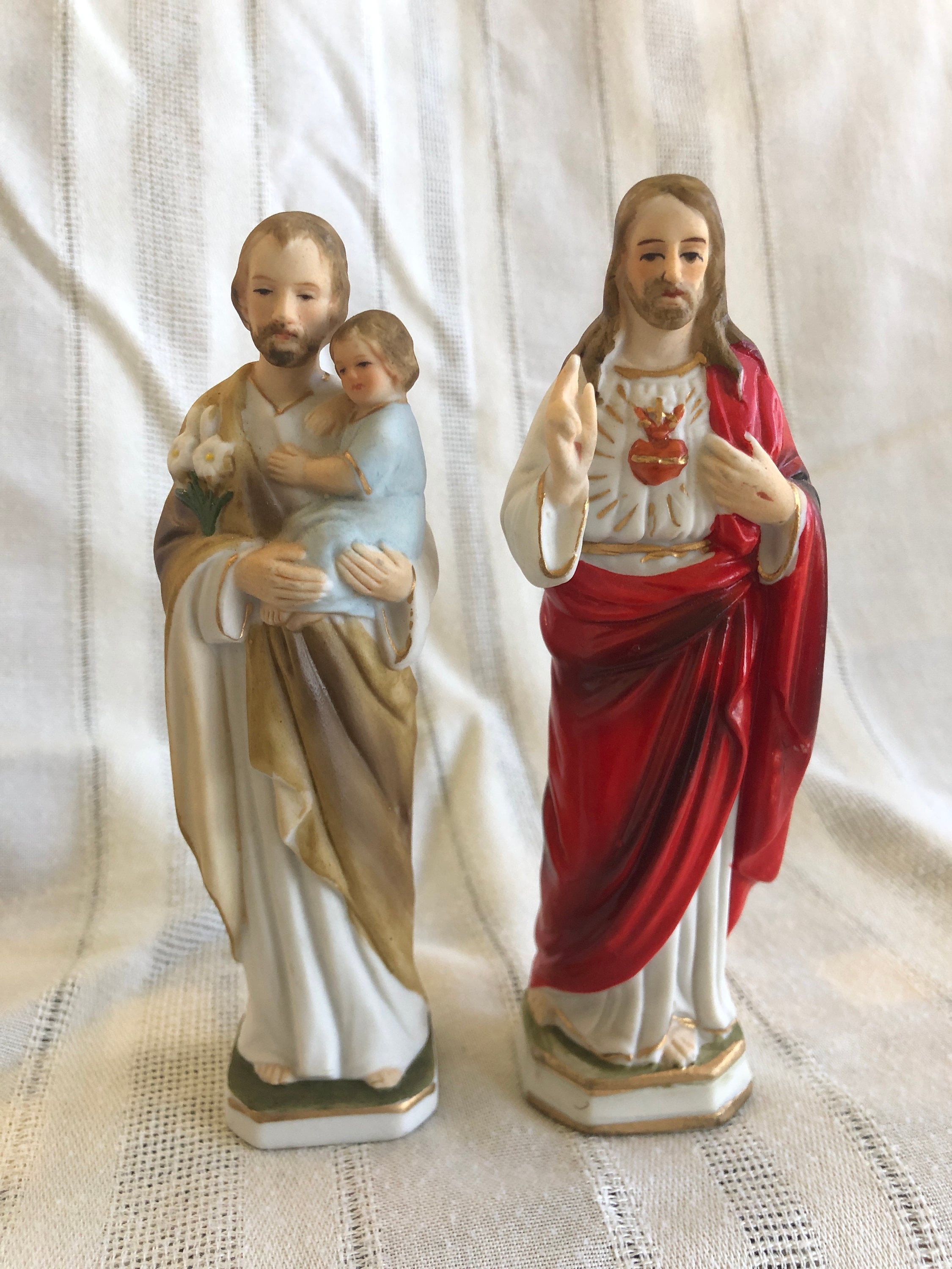 YWHL Statuette con presepe in cristallo 3D inciso, regali per festività religiose, Natale, cattoliche, statue della Sacra Famiglia, decorazioni con ricordi della Vergine Maria, Giuseppe e Gesù Bambino