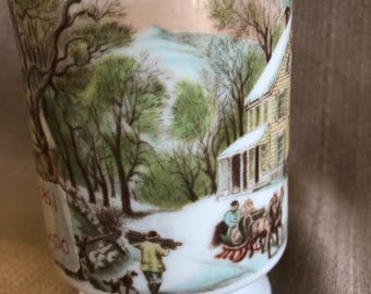 Vintage Farmhouse Coffee Mug, Set of 2, Ceramic Mugs