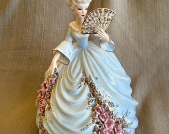 Vintage JOSEF Originals Lady Figurine, Dinner for Two, 7.5