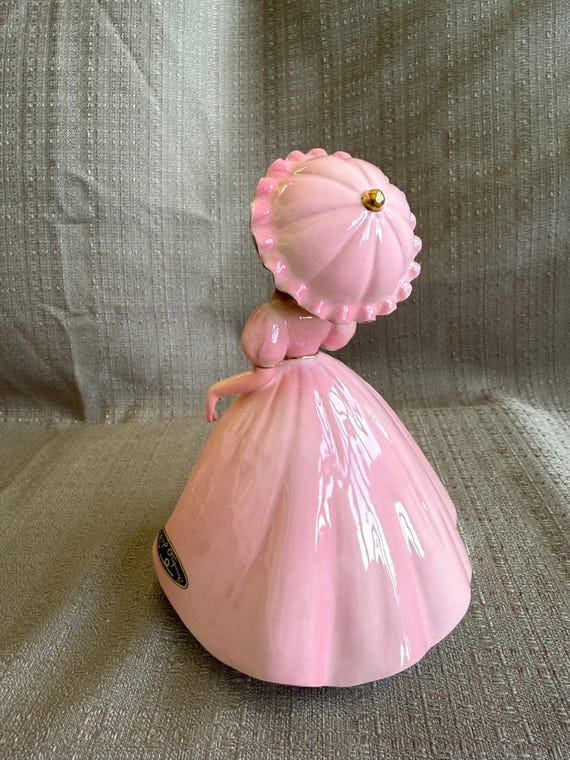 JOSEF ORIGINALS Parasol Lady Figurine, Vintage Ceramic Porcelain