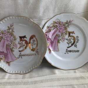 Platos de regalo para el 5.º y 50.º aniversario, plato de cerámica NORCREST vintage dorado, plato de mediados de siglo para decoración de pared, artículos de colección, hechos a mano en Japón