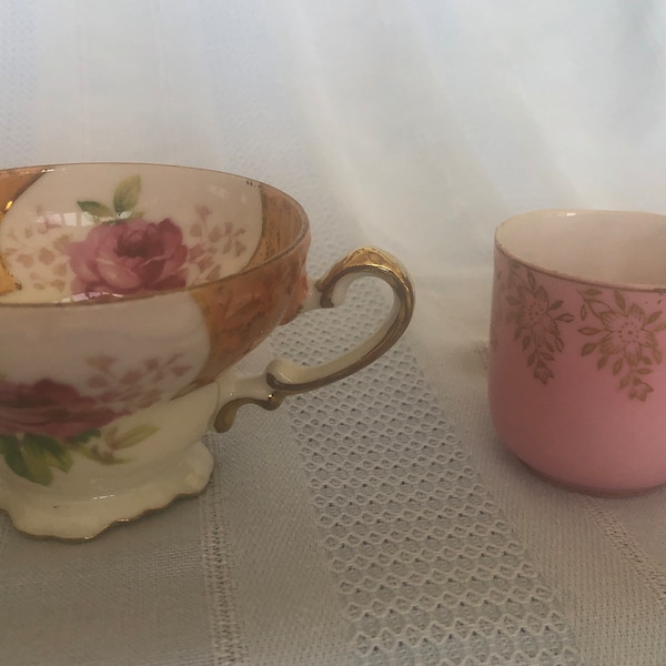 Vintage NORCREST Teacups, EXCELLENT Condition, Pink Fine Bone China, Gold Trim, Demitasse Teacup, Never Used, Choose ONE, Made in Japan