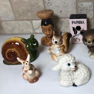 NORCREST 1950-60s Ceramic Figurines, Anthropomorphic Snail and