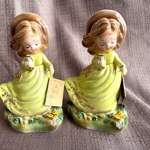 JOSEF ORIGINALS &quot;Love is Forever&quot; Figurine, MINT Condition, 24K Gold Trim, Vintage 1960s Porcelain Girl, Holding Bible, Butterfly, Japan