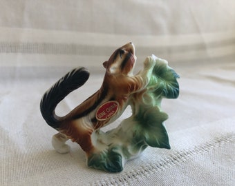 Bone China Miniature Chipmunk, Chipmunk Figurines, Ceramic Animals, Porcelain Figures, Hagen Renaker?, Ceramic Mini Animals, Japan