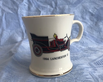 Vintage Shaving Mug, MINT CONDITION, Mens Ceramic Shave Cup, Never Used, Antique Car Shaving Cup, Divided Shaving Mug, Made in Japan