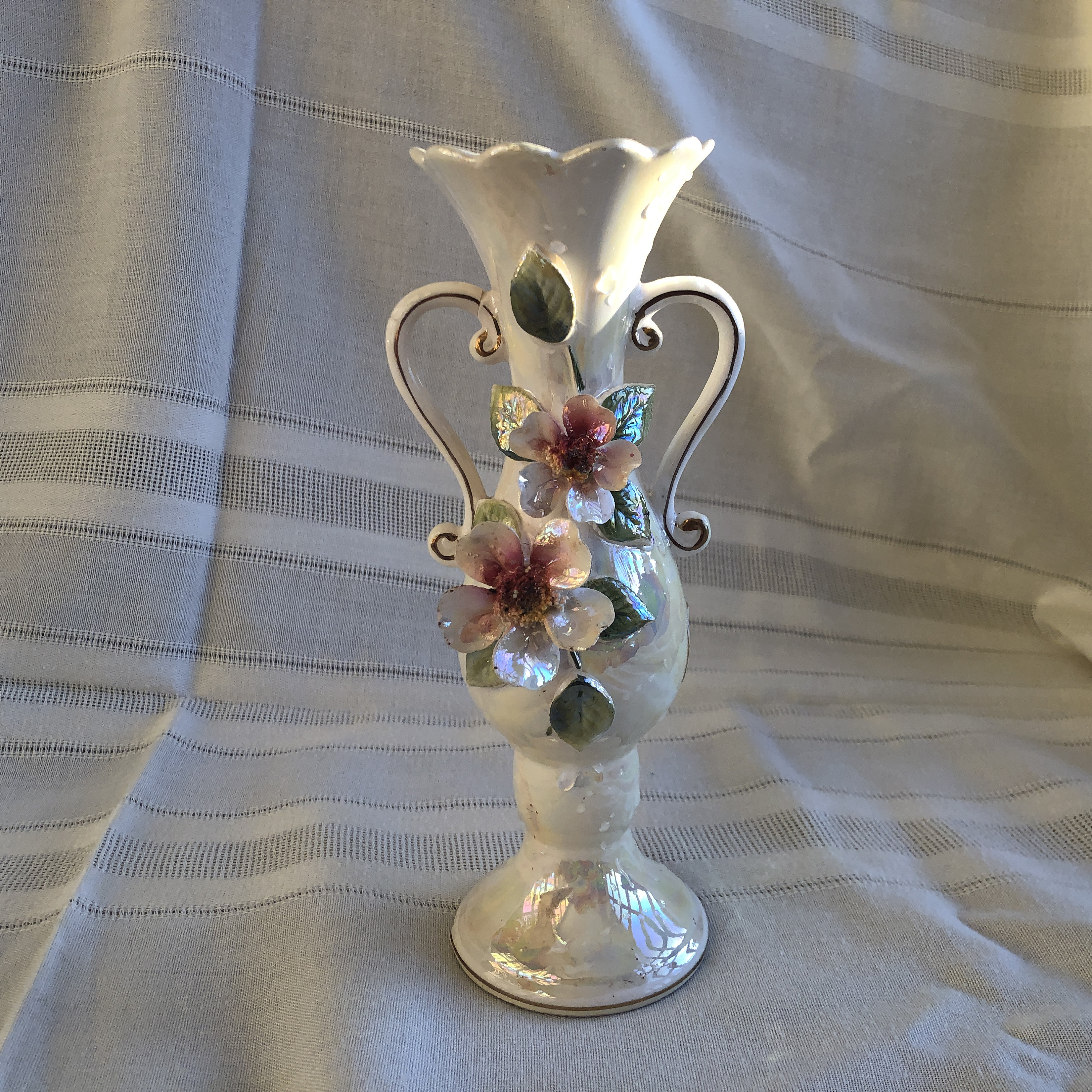 Two Handle Ceramic Vase Vintage Norcrest Lusterware Etsy