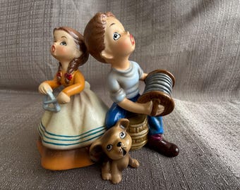 Vintage JOSEF Originals Lady Figurine, Dinner for Two, 7.5