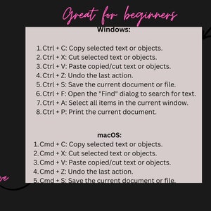 Mac and windows shortcuts , keyboard shortcuts, cheat sheet, computer cheat sheet, , Mac OS, office decor, printable
