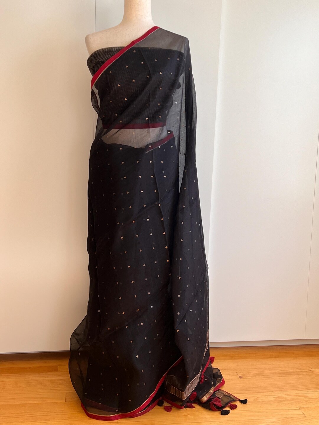 Embroidered Black Organza Partywear Saree main image 0