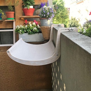 Balcony Cat Hammock Outdoor Cat Bed Handmade Wooden Cat Furniture Modern Floating Shelf for Cats Gift Idea for Cat Lovers and Pet Owners